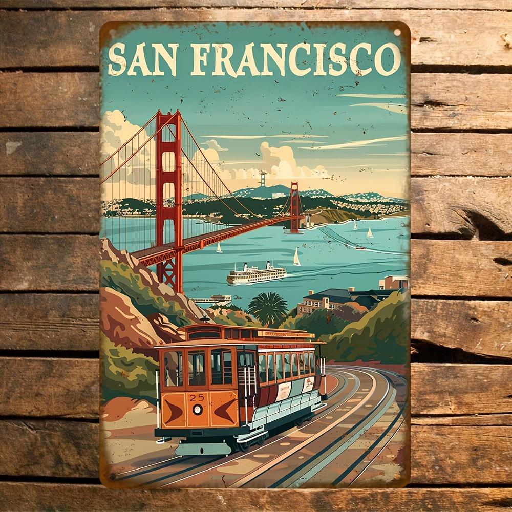 San Francisco Vintage Aluminum Sign - Retro Travel Poster for Street & Garage - Metal Plaque for Yards, Cafes & Home Walls