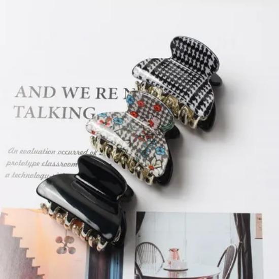 3pack Hair Clip Daisy Acrylic Plastic Small Hair Claw For Women Girls Fashion Gold Crab For Hair Tins Clamps Hair Accessories