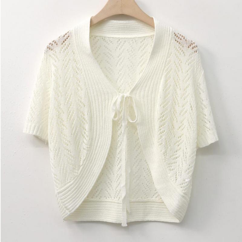 Shop Women S Bolero Punching Short Sleeve Knit Cardigan Ivory Dgb Wcd 2374