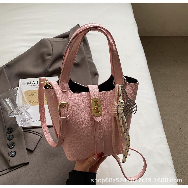 Small Bag Women's Spring Simple Hand Carrying Bucket Bag Casual New Commuter To Work Shoulder Messenger Bag Korean Version 2025
