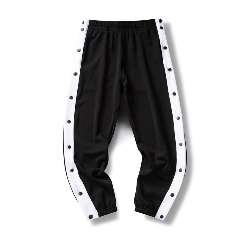 

Мужские спортивные брюки-джоггеры на кнопках для межсезонья - Повседневная свободная посадка для весенних и осенних тренировок по баскетболу L