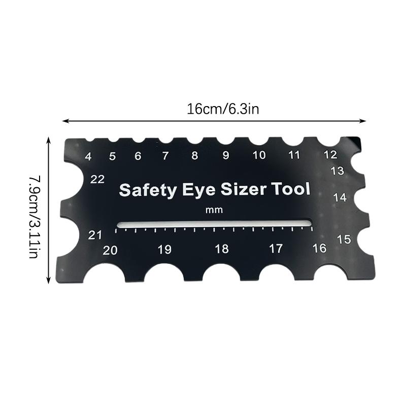 

2Pcs Plastic Safety Eyes Sizer Tool 4~32mm Diameter Measuring Ruler for Crochet DIY Craft Plush Bear Eye Installation
