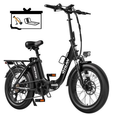 Bicicleta Eléctrica Plegable Vitilan 20" Motor 750W Ebike Urbana 48V 13AH Autonomía Máxima 60Km 7 Velocidades Velocidad Máxima 45Km/h U3