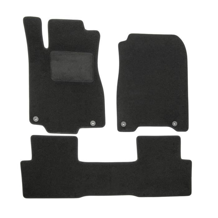 Tapis de sol - Honda - CR-V 2012-2016 - Velours noir - 3 pièces - Antidérapant et imperméable