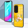 Cute Kakaos Cartoon Friends Phone Case For Samsung S26 S25 S24 FE S23 S22 S21 Plus S20 Ultra Note20Ultra Black Glass Cover