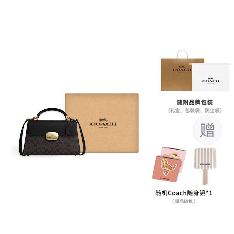 Coach Eliza Handtasche aus Kunstleder, Umhängetasche Groß Damen Schwarz CW012-IMXAQ