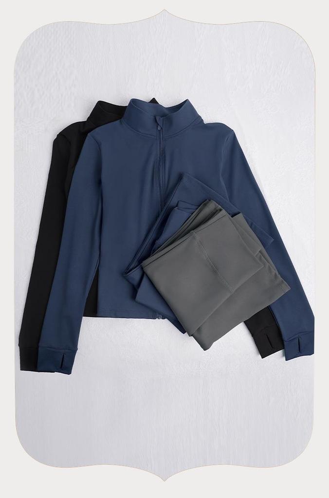 Adult Ballet Practice Jacket—Long Sleeve, Stand Collar, Slim Fit Dancewear for Spring/Autumn