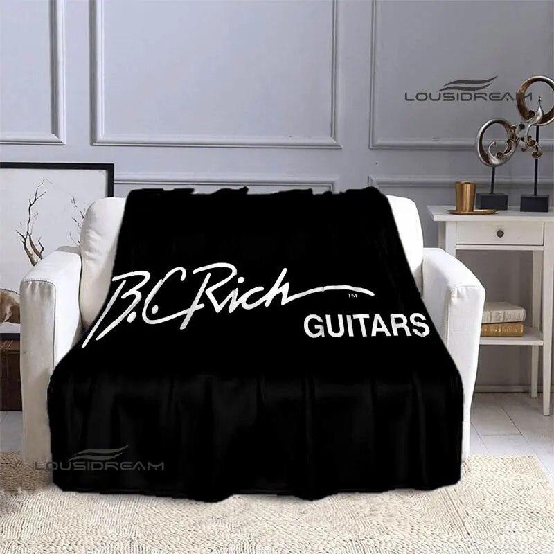 B.C.rich Guitar Logo Printed Blanket Flange Blanket Soft and Comfortable Blanket Warm Blanket Blankets for Beds Birthday Gift