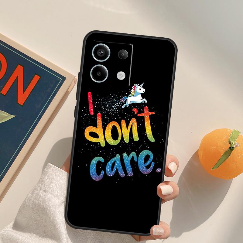 I Don't Care Funda For Xiaomi Redmi Note 14 13 9 10 11 12 Pro 9S 10S 11S 12S Redmi 13C 10C 12C 14C Case