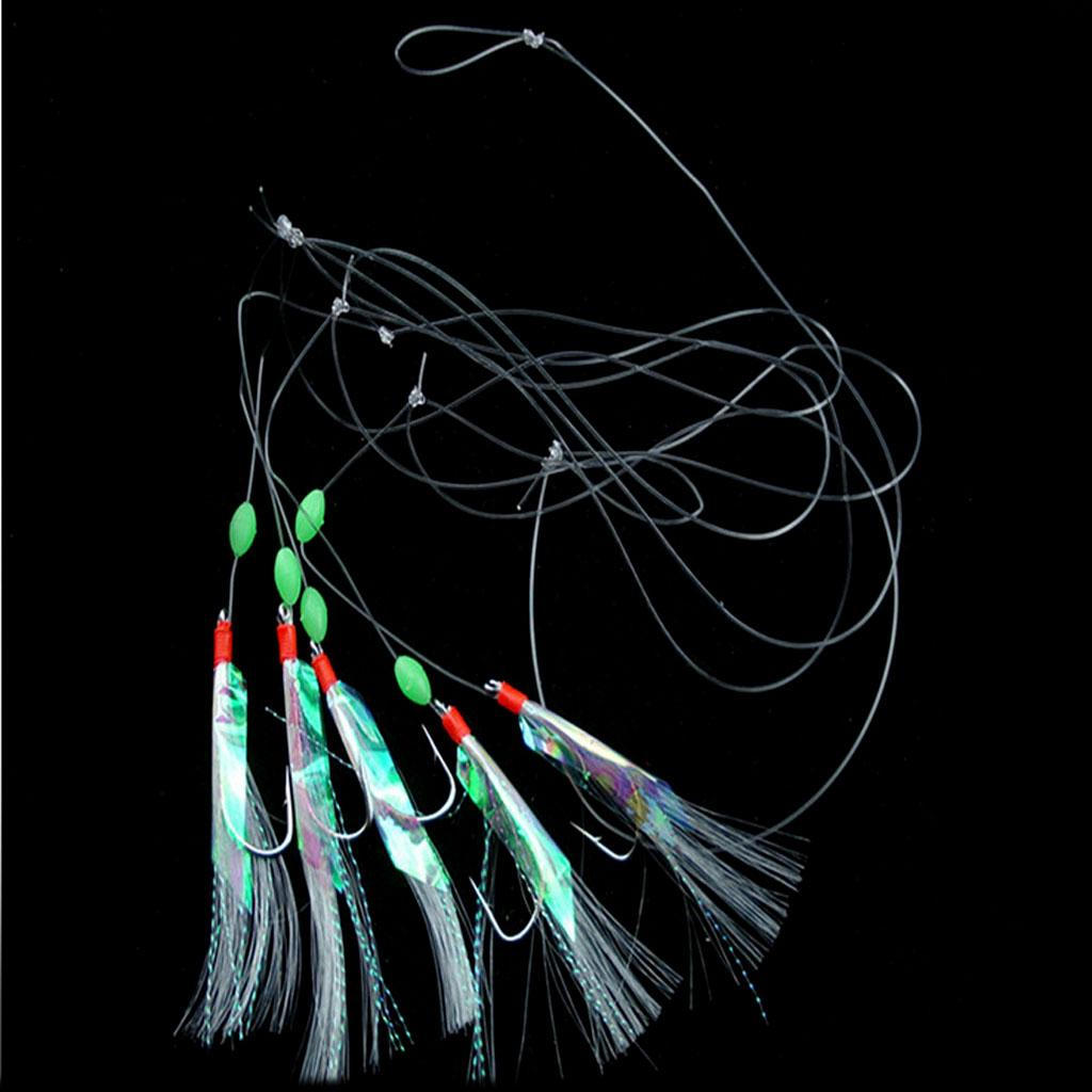 

5 Hook Sea Fishing Rigs Lure Rig Mackerel/Bass/Pollock/boat