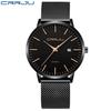 CRRJU 2172 Men's Casual Watch - Simple, Ultra-Thin Design with Calendar for Students and Professionals