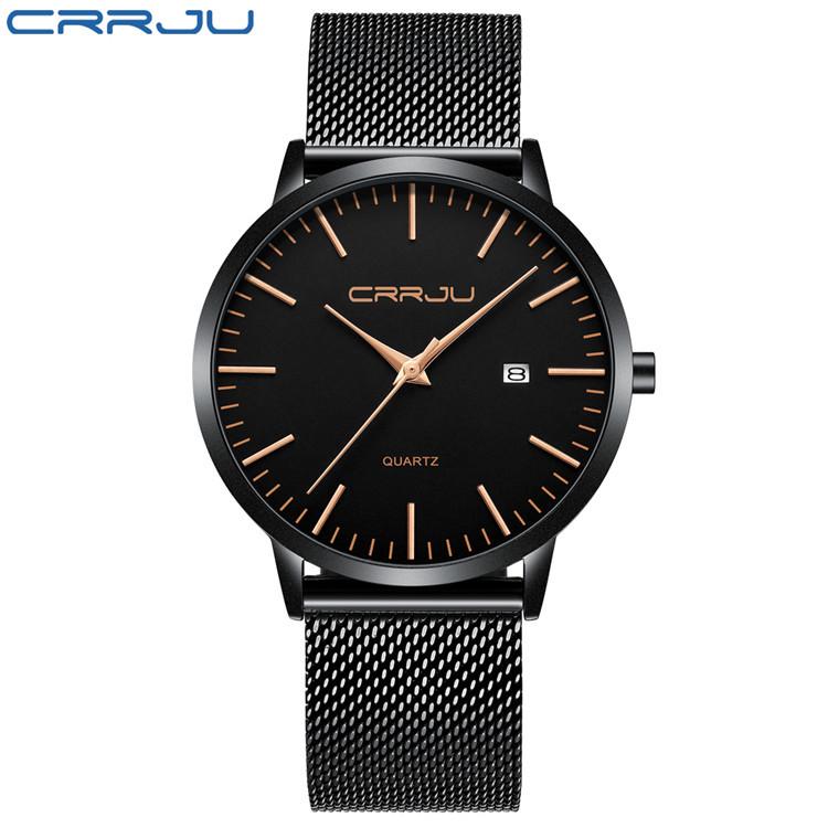 CRRJU 2172 Men's Casual Watch - Simple, Ultra-Thin Design with Calendar for Students and Professionals