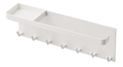 Soporte Magnético para Paraguas Yamazaki Tower con Bandeja, Blanco, Aprox.. Ancho 28 x Profundidad 7 x Alto 9.5 cm, Paraguas para Entrada y Almacenamiento de Artículos Pequeños, Producto