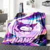 Kuromi In A Cosmic Bubble With Vibrant Galaxy Background And Sparkling Stars Multipurpose Customizable Blanket Personalized Name Soft Warm Cozy