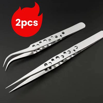 DIY Hand Tools Industrial Tweezers Electronics Anti-static Curved Straight Tip Precision Stainless Sets Forceps PhoneRepair