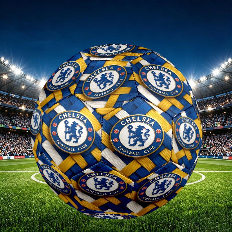Chelsea F.C. Aufdruck Größe 5 Fußball, PU Abriebfester Fußball für Spieltraining und tägliches Üben, Geburtstagsgeschenk für Fußballfans
