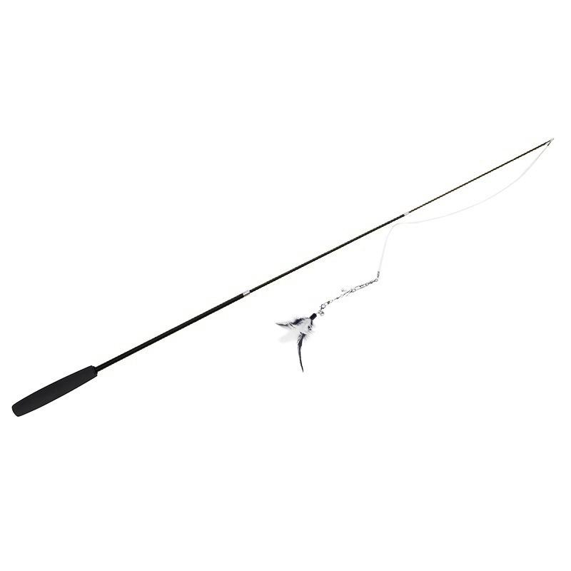Pet Cat Toy Super Long Three Section Telescopic Rod Retractable Cat Teaser Stick Cat Teaser Supplies