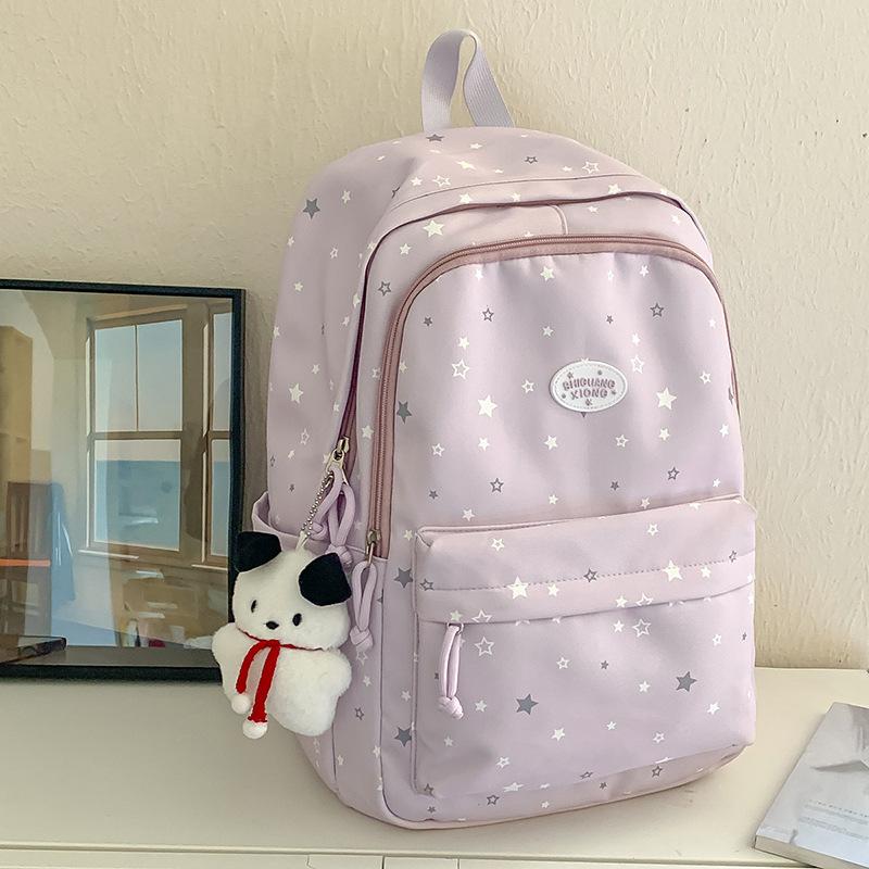Schoolbag Japanese Star Printed Backpack Ins Style High Value Versatile Large Capacity Student Schoolbag Simple Casual Backpack