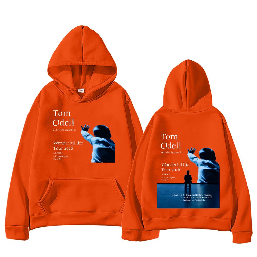 Tom Odell Wonderful LifeTour 2026 Bluzy Moda Hip-hop Bluza z długim rękawem Pulower Jesień Zima Unisex Streetwear