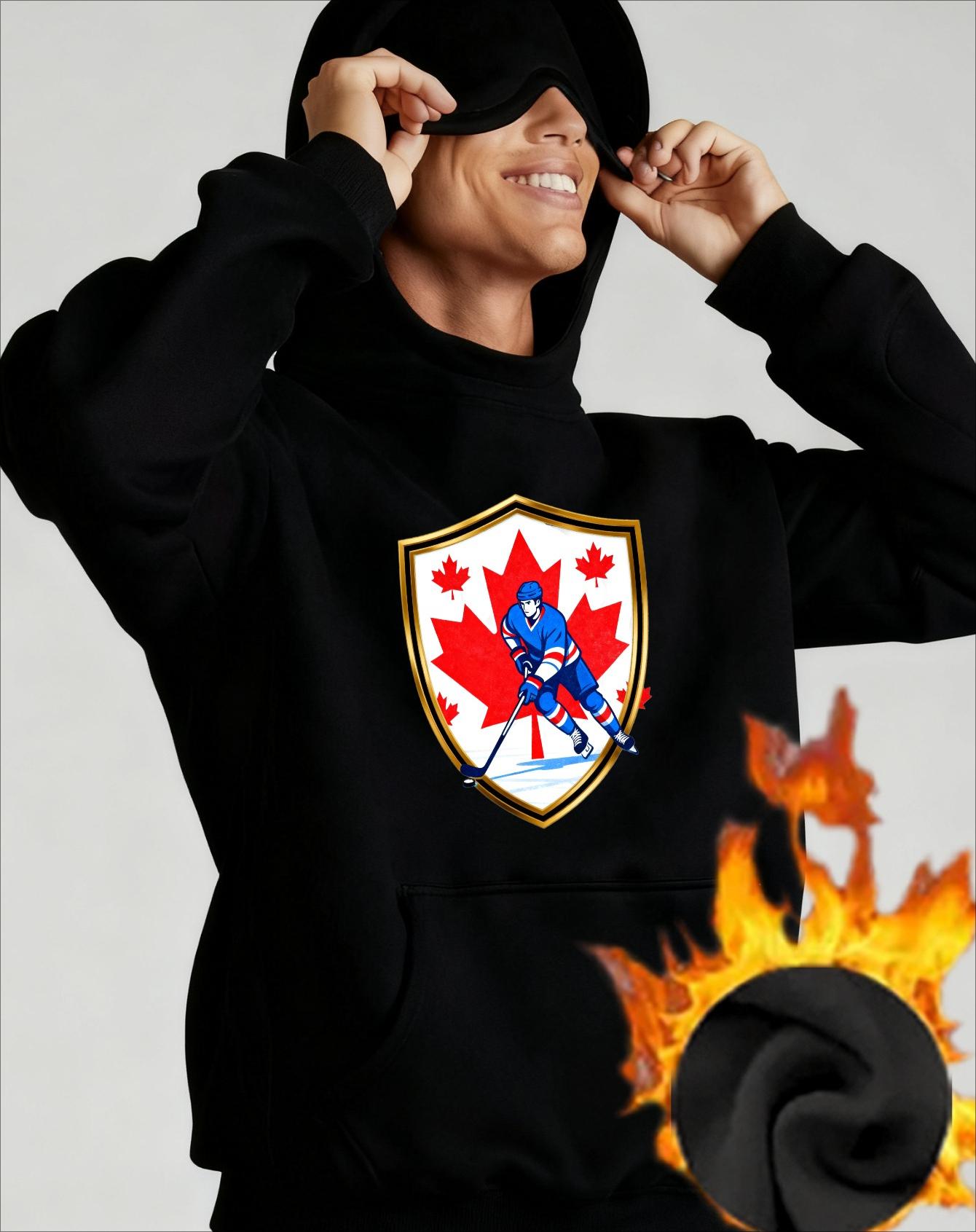 

Canada Hockey Men s Minimalist Hoodie with Eye Mask, Simple & Practical, Great for Daily Wear & Quick Nap XXL чорний