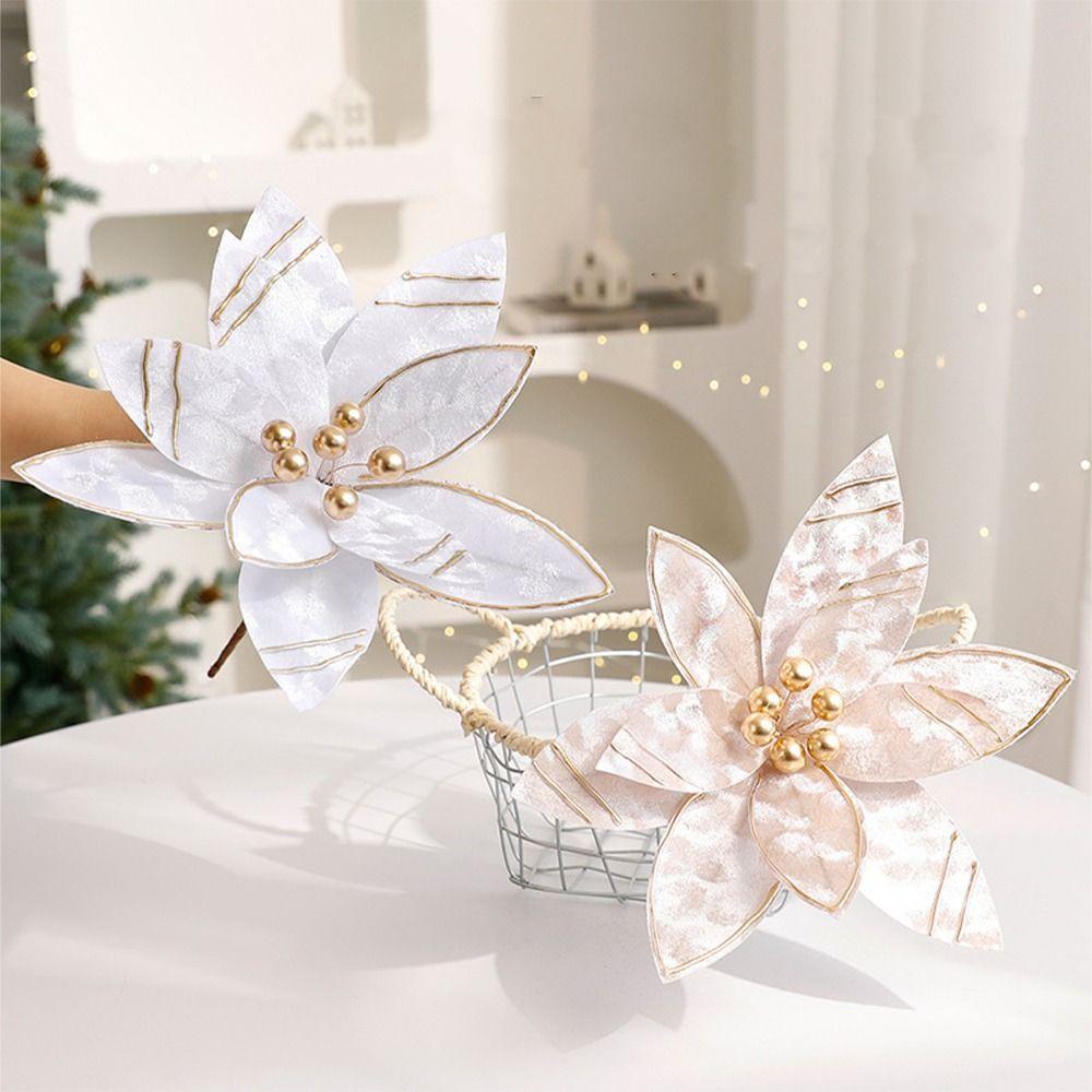 Realistic Christmas Velvet Flower Simulation Christmas Tree Decorations  Home New Year Decor Gifts