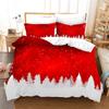 Christmas Duvet Cover Set King Size Snowflake Bells Pattern Festival Bedding Set Polyester Comforter Cover For Kids Boys Girls