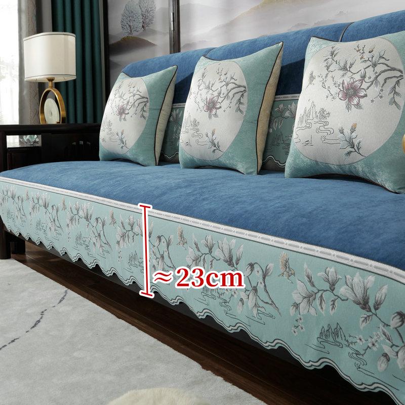 Chenille Chinese Style Sofa Cover Jacquard Fabric Edge Sofa Cushion Living Room Decor Four Seasons Universal Anti-slip Slipcover