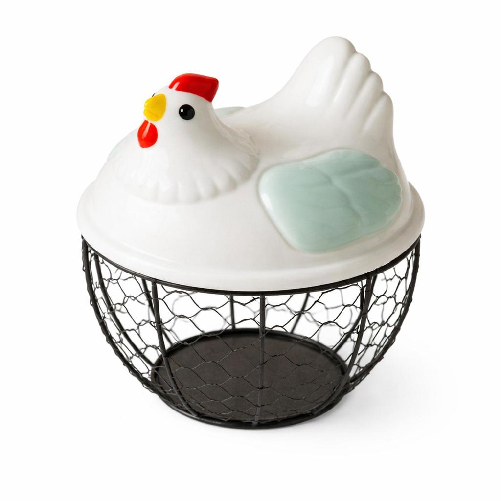 Farmhouse Chicken Egg Basket Mesh Storage Basket for Kitchen Supplies Countertop Rustic Decor