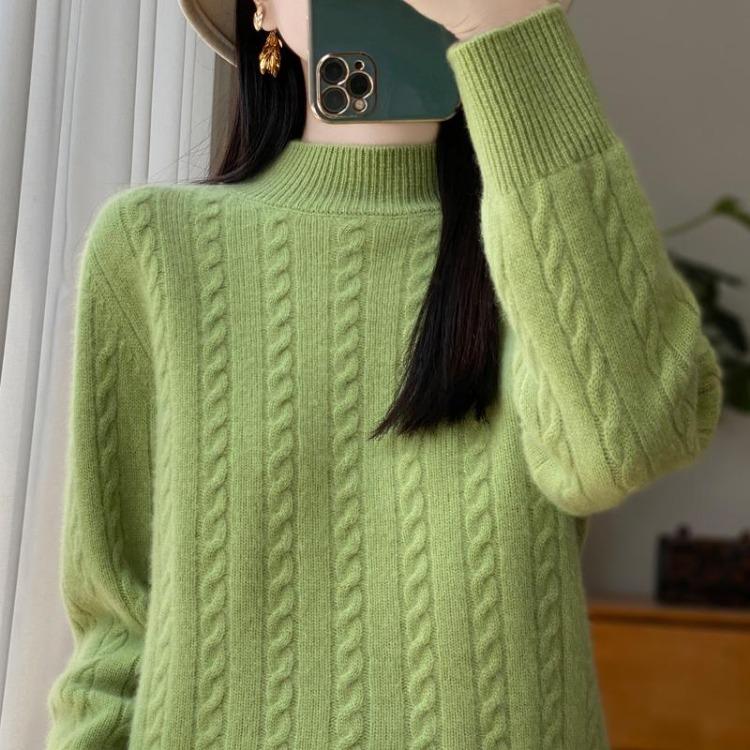 Winter Women Sweater 100% Wool Turtleneck Knit Pullover Thick Jumpers MODERN NEW SAGA Female Knit Tops