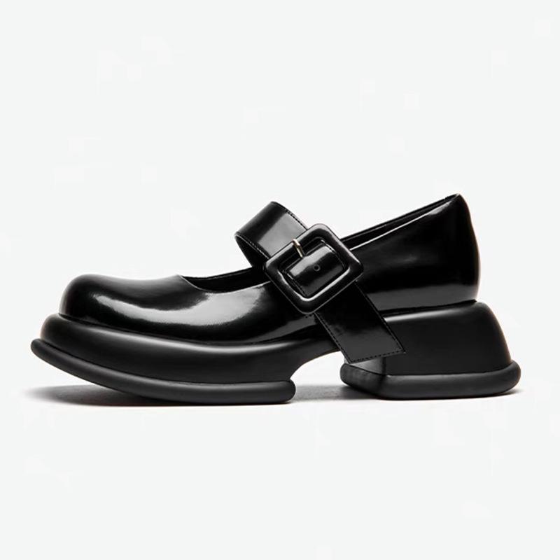 

Новые стильные кожаные туфли с круглым носком от Mary Jane для женщин 40 чёрный