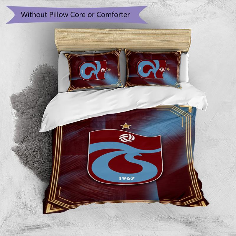 Set Lenzuola Trabzonspor FC Stampato 3 Pezzi Copripiumino Traspirante con Federe Biancheria da Letto Decorativa per Camera da Letto Casa