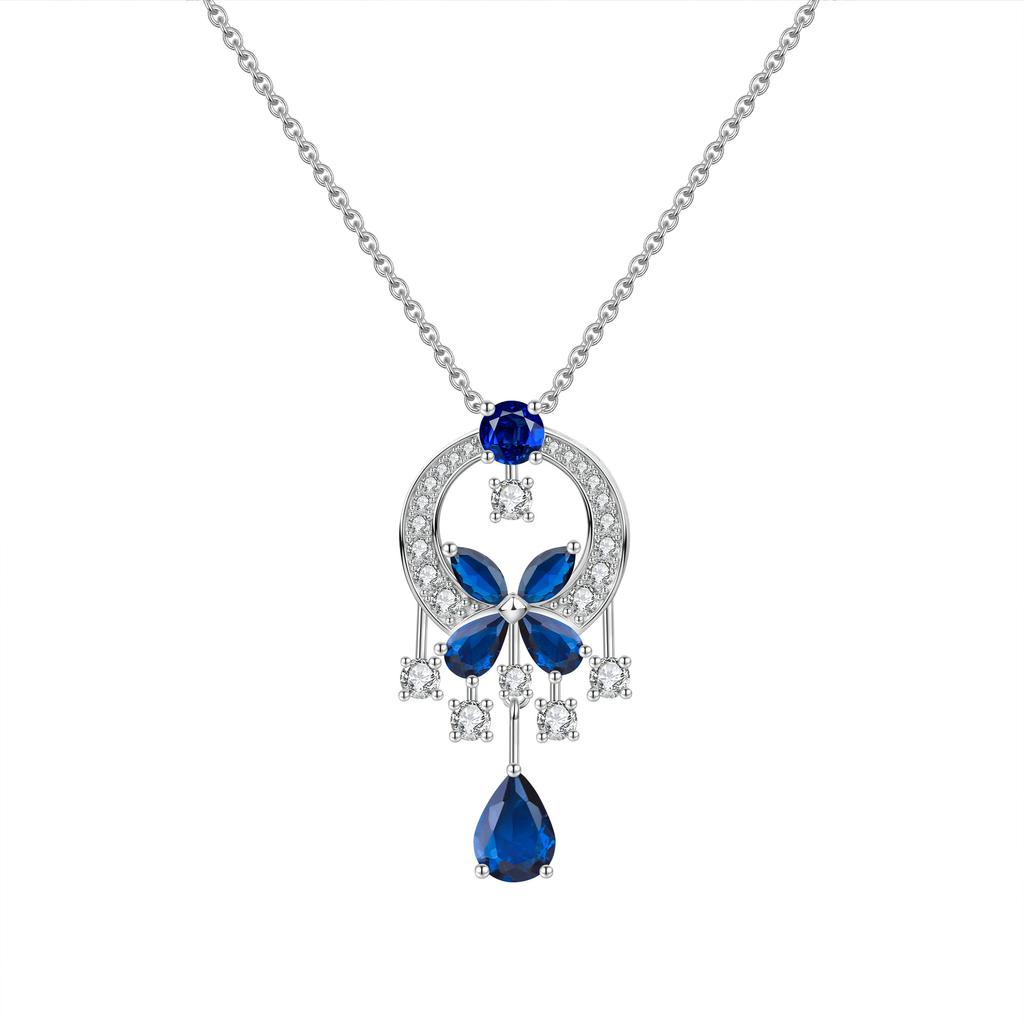 Garden butterfly necklace does not fade, female high-end sense, phantom butterfly fringed necklace design sense