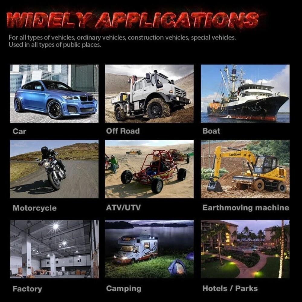 12V 24V Driving Moto Spotlights White/Yellow Light Car Fog Lamp Motorcycle Work Light  Truck