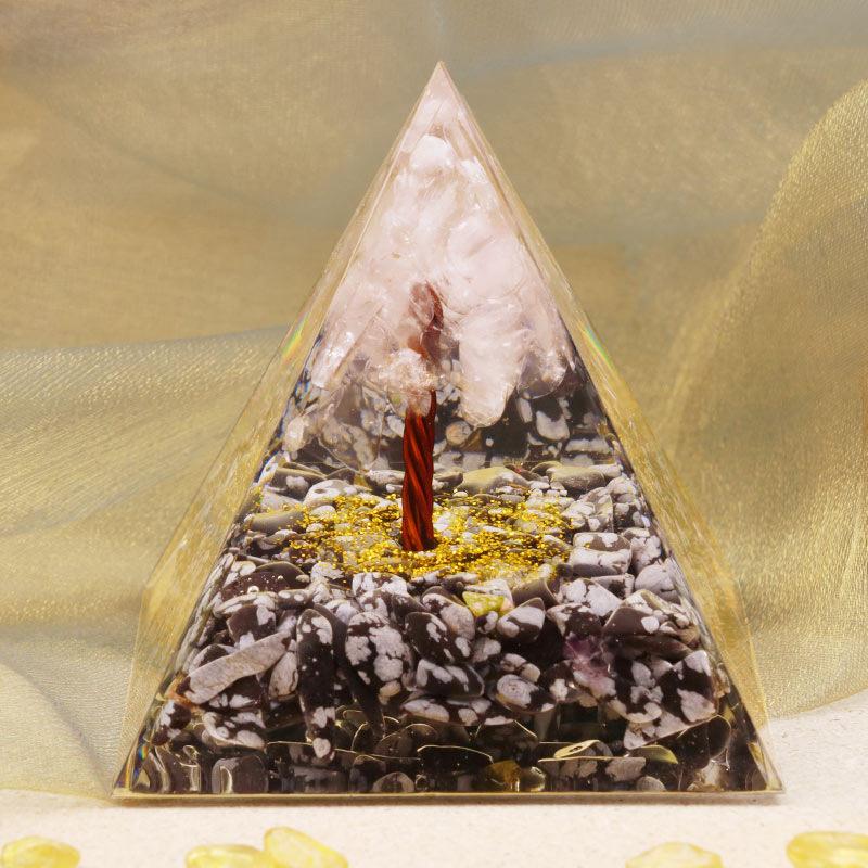 Krystalkugle Pyramide Knust Krystal Epoxyharpiks Håndlavet Skrivebordsudsmykning, Boligdekoration, Gave til Jul, Halloween, Nytår