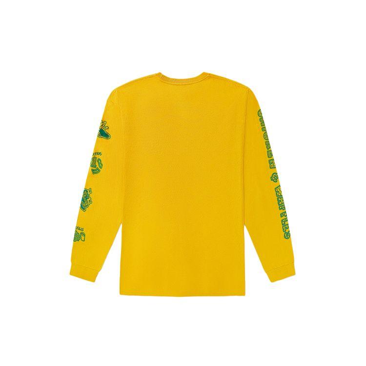 Vans X Shake Junt Collaboration Printed Sports Casual Long Sleeve T-Shirt Men Tops Yellow VN0A4ROY85W
