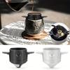 1PC Reusable Easy Pour Design Stainless Steel Office With Foldable Dripper Portable Ear Hook Home Coffee Filter Gifts
