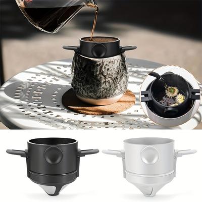 1 Stück Wiederverwendbar Einfaches Ausgießdesign Edelstahl Büro Mit Faltbarem Tropfer Tragbar Ohrhaken Zuhause Kaffeefilter Geschenke