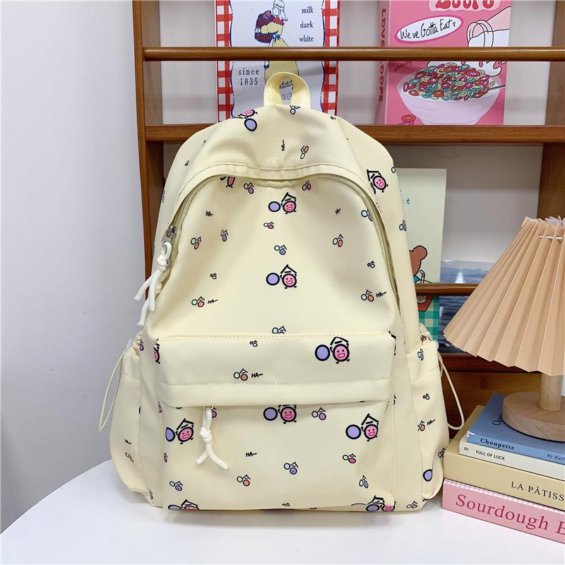 Schoolbag new Japanese-style cute girl's backpack, haha fun lightweight backpack, versatile for students, middle and high school students