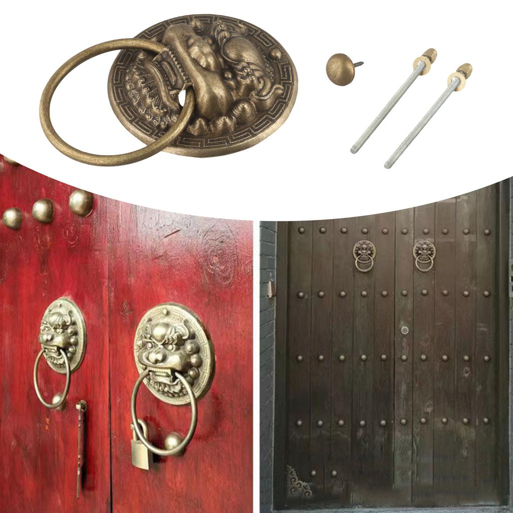Bestienkopf Türring Farbe Bronze Vintage Messing Türklopfer Elegante Dekoration Stabile Konstruktion Zeitloser Reiz