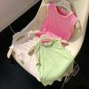 Summer Girls Soft Stretchy Sleeveless Vest T Shirt Cute Ruffle Trim Toddler Top Fashionable Kids Clothing