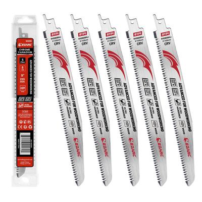 EZARC Reciprocating Saw Blade Replacement, 225mm, 8 Teeth, Chrome Vanadium Steel, Impact Hardened, 3x Longer Lifespan, for Wood, Plywood, Laminated Wo
