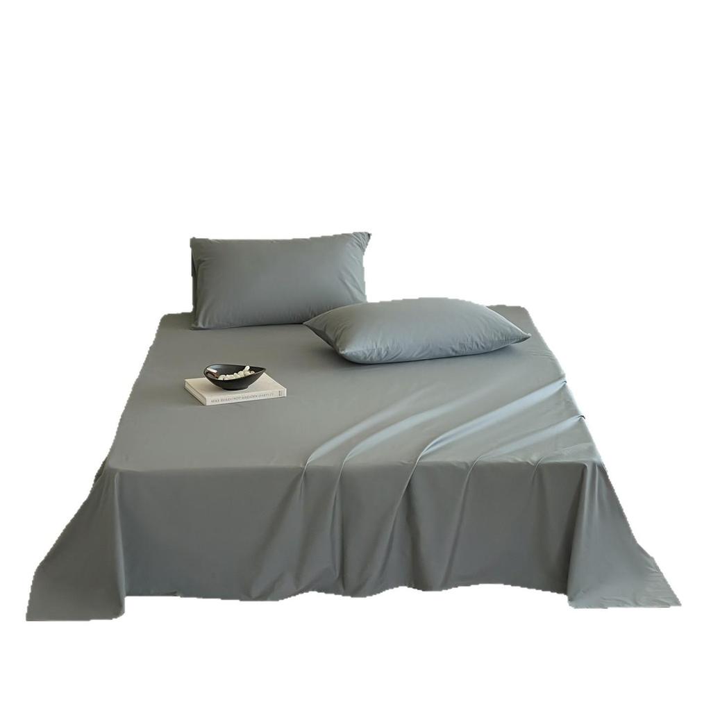 Simple Style Solid Color Washed Cotton Bed Sheet - Pure Cotton, Yarn-Dyed, Single Piece for Dormitory Use
