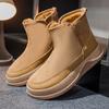 Winter Suede Casual Shoes Men Snow Fashion Ankle Boots Comfortable Fur Platform Cotton Shoes Man High-top Designer Short Boot