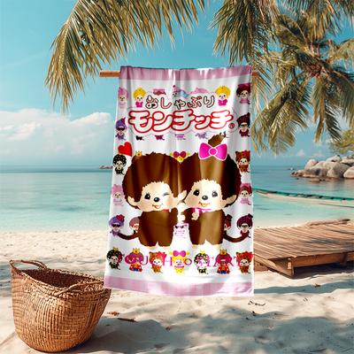 Beach Towel with Monchhichi Pattern - Soft,absorbent,machine Washable Lightweight&Modern,swimming,Travel Essentials
