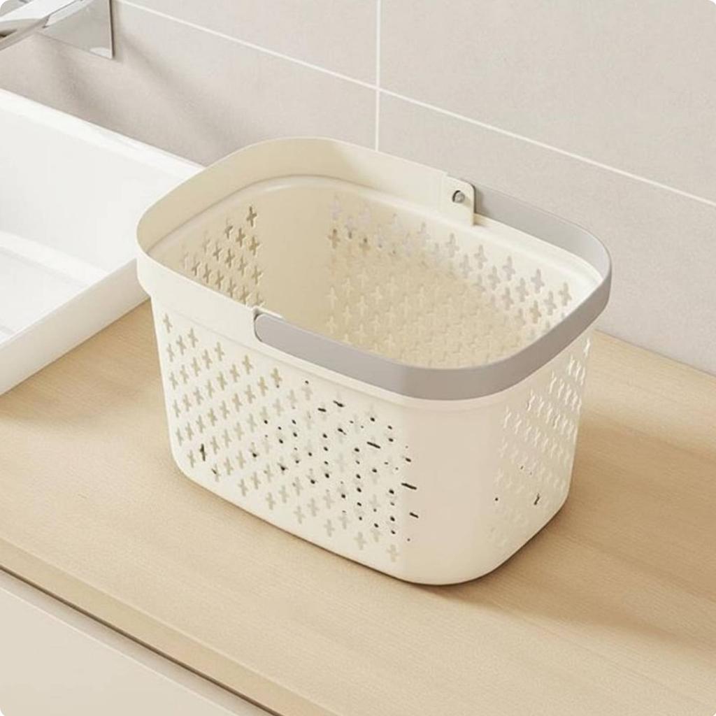Portable Shower Tote Easy to Clean Draining Bath Basket Plastic Shower Basket Multipurpose Household Storage for Students