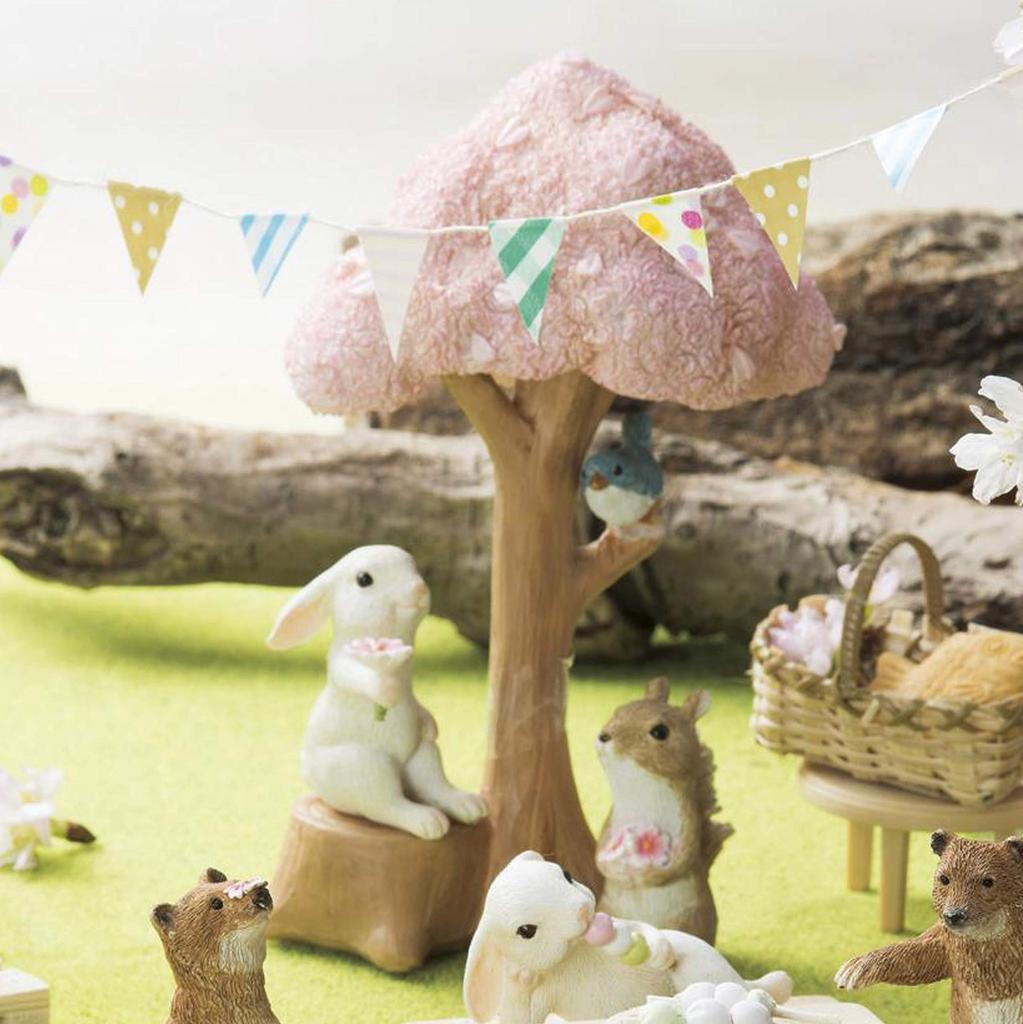 Matsuno Hobby Cute Animal Cherry Tree and H15 x W10 x Interior Decor Figurine, Mascot, Bird, D7.5cm (Gardening & Series) GM-3309