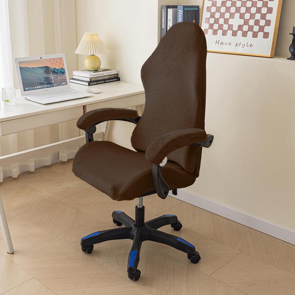 Funda para Silla Gaming de Terciopelo Zorro Plateado - Ajuste Elástico Universal para las Cuatro Estaciones con Protección para Reposabrazos