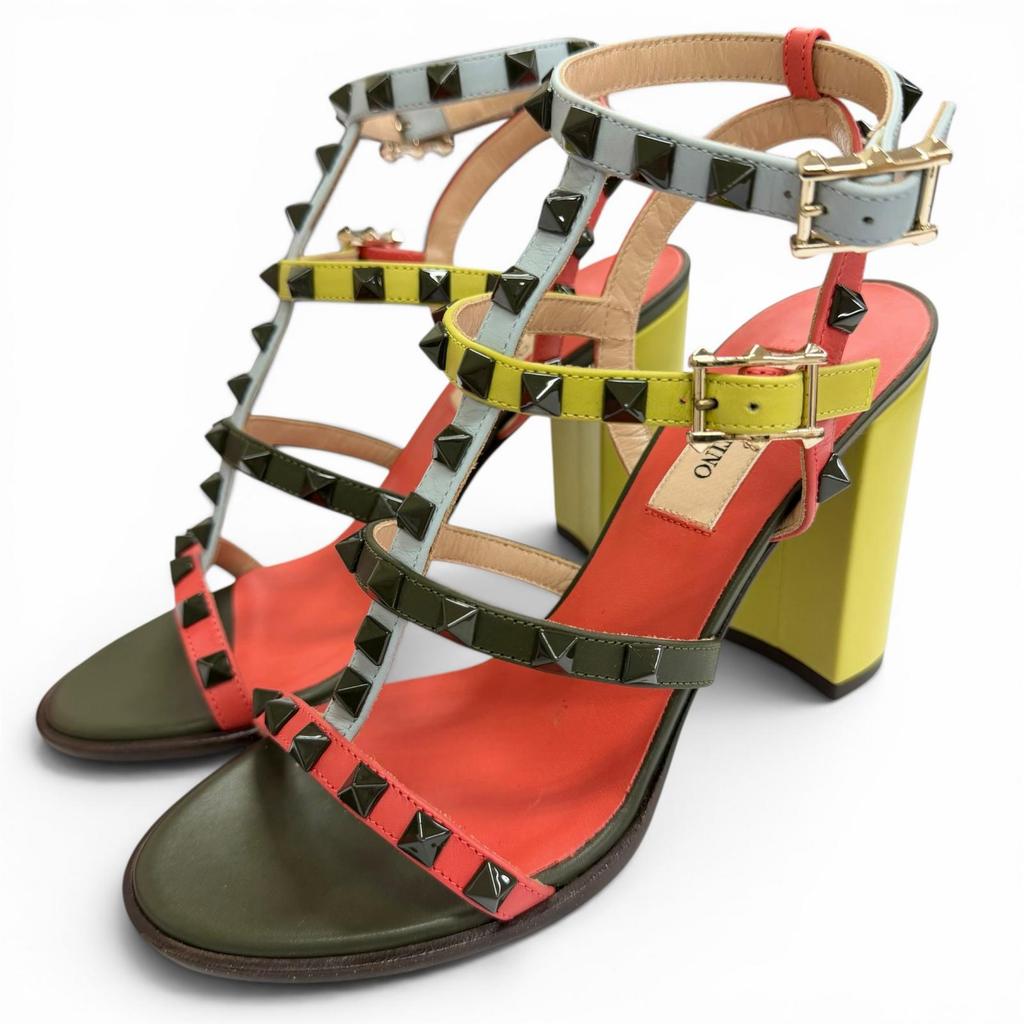 Pristine Valentino Garavani Sandals Rockstud Ankle Sandals 36 KW2S0838 Used