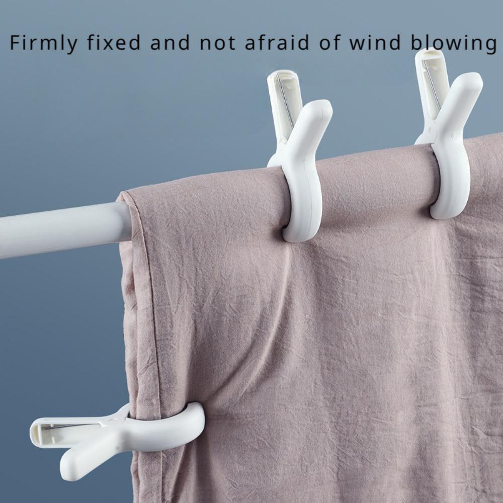 Alfileres para secar ropa, clips de plástico resistentes al viento y sin rastro, clips domésticos para fijar edredones, paquete de 3