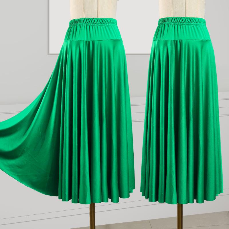 2025 Nová jednobarevná sukně na square dance a sálový tanec s velkým rozsahem